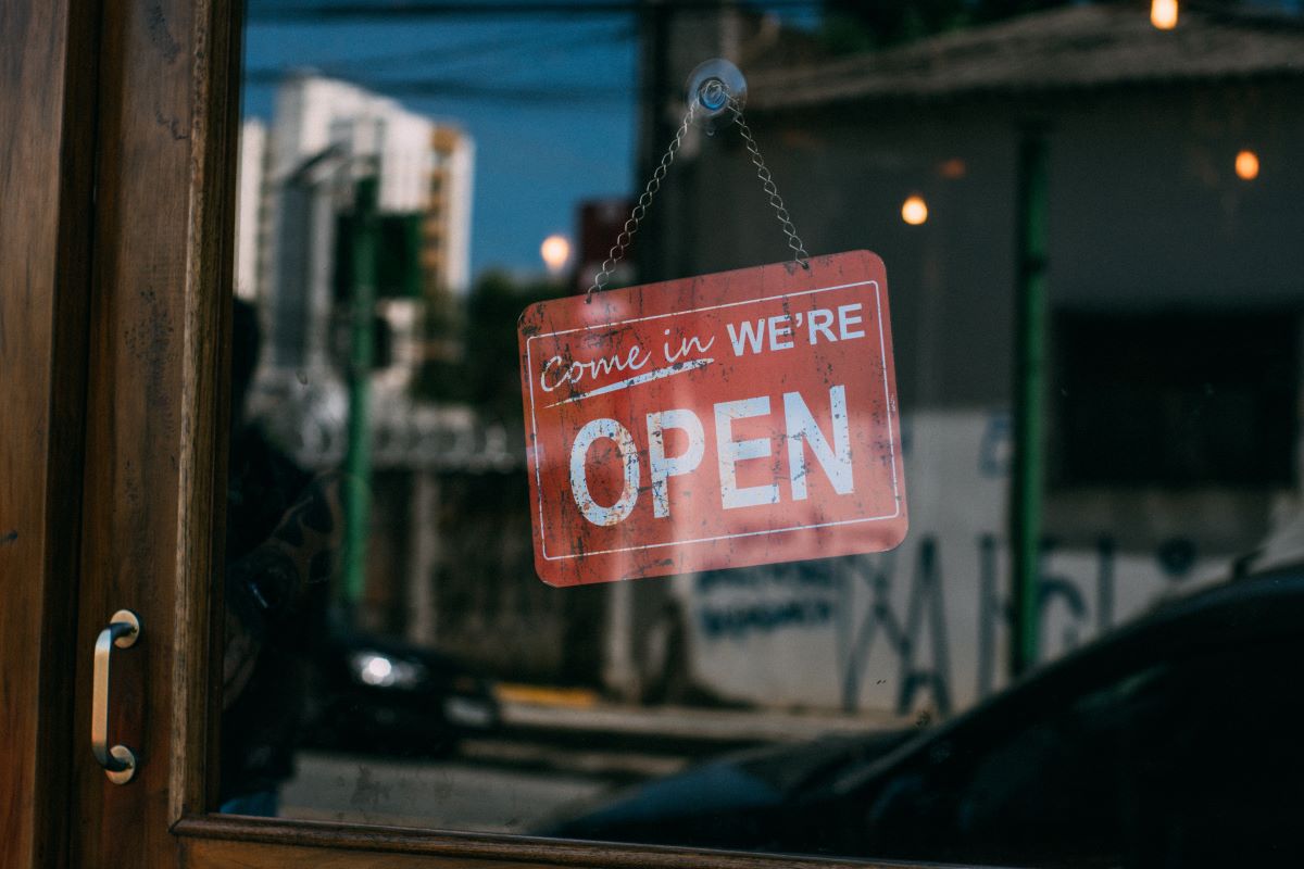 local business open sign