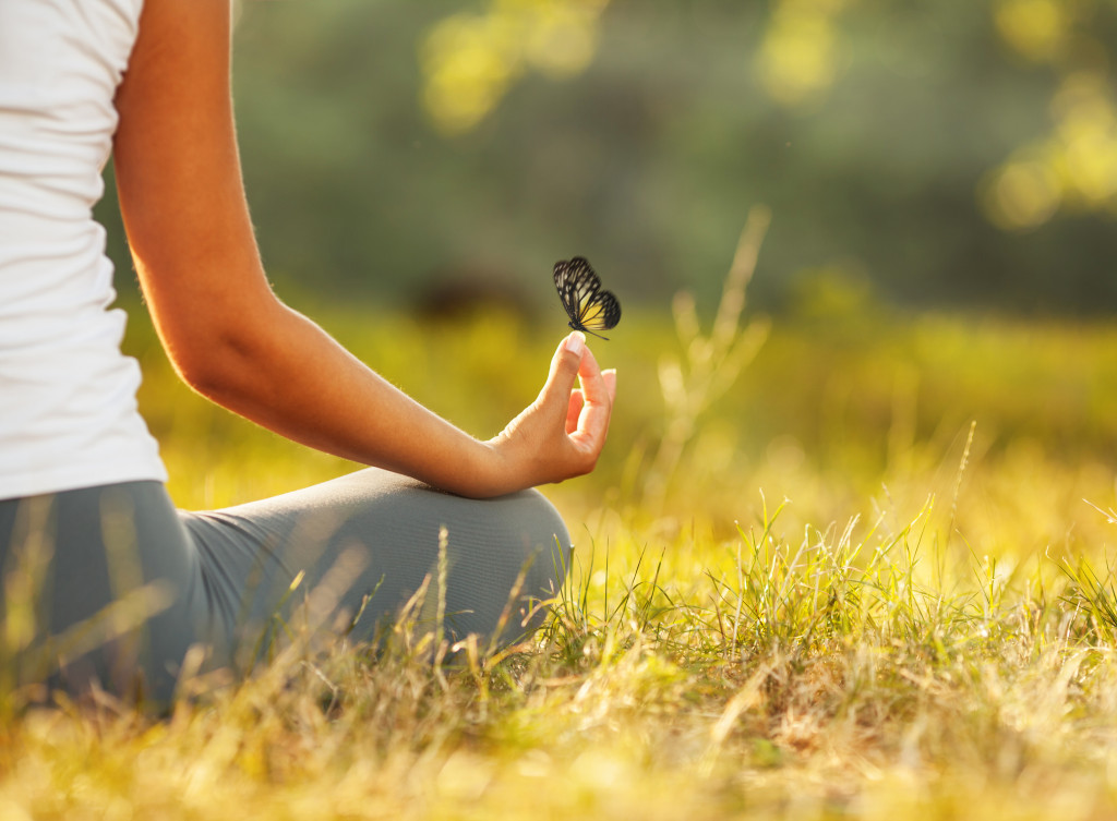 woman meditating